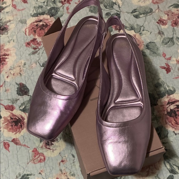 SARTO By Franco Sarto Metallic Lavender Slingback Flats - Picture 1 of 5